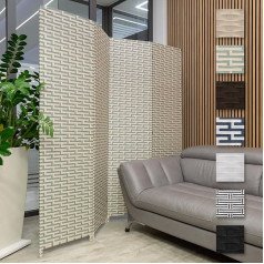 HEXIM Paravent 180 x 180 cm - 4-Piece Divider Foldable for Indoor Use - Room Divider Indoor Patio Balcony Privacy Screen Spanish Wall (L24101 White & Green)