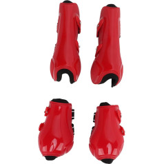 4-teiliges Pferde-Sehnenschutz-Set, weich, atmungsaktiv, rutschfest, verstellbare PU-Schale, Sehnenschutz-Stiefel für Pferde