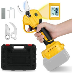 Battery Lopper Electric Secateurs Wireless 45 mm for Dewalt 18 V 20 V Brushless Motor Electric Pruning Saw Battery Scissors LCD for Pruning Trees Fruit Trees (without Battery)