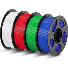 ANYCUBIC PLA Filament 1.75 mm, Refill PLA and Spool Kit, 3D Printer Filament PLA, Vacuum Packaging, Intelligent Identification, 4 kg, White, Red, Green, Blue