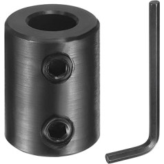 sourcing map Wellenkupplung, 0,95 cm Bohrung, 1,9 cm Außendurchmesser, 2,5 cm Länge, schwarzer oxidierter Stahl, starre Kupplung mit Sechskantschlüssel für 3D-Drucker, Motorrad (2 Schrauben pro Stück)