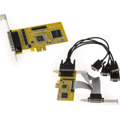 KALEA-INFORMATIQUE PCI Express PCIe Serial RS232 and Parallel Controller Card with 4 COM RS-232 DB9 Ports and 1 LPT IEEE1284 DB25 Chipset SUNIX SUN1999 (MIO5499A)