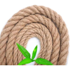 Tread star, Jute Rope, Natural Garden Jute Twine Cord, Tug of War Rope, Barrier, Handrail, Rope Made of (30 mm-20 m)