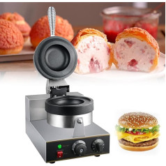 Elektrisch Hamburgerpresse Burger-Maschine, kommerzielle elektrische Presse, doppelseitige Heizung, Press-Antihaftplatten, Zeit- und Temperaturregelung, für Bäckereien, Restaurants