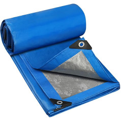 YIJUHOU Tarpaulin Waterproof Heavy Duty 5m x 8m 115gsm Blue Furniture Floor Tarpaulin Multipurpose Covers