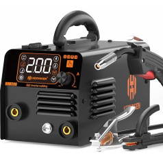 MIG Welder, HZXVOGEN 135A Gasless Welding Machine HVM200, 3-in-1 Cored Wire Welder, Lift TIG, MMA Sticker, Gasless Portable 240V IGBT Inverter and Intelligent Digital LED Display