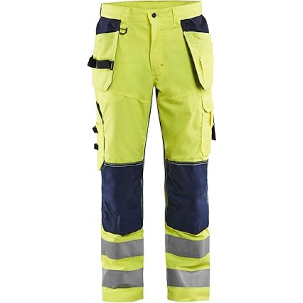Blakläder 156518113389D128 Size D128 Ventilated High Visibility Craftsman Trousers - Yellow/Navy Blue