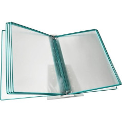 LXZSMH Wand-Aktenordner, Wand-Büro-Organizer, Referenz-Organizer zur Wandmontage – Katalogständer, Rednerpulttisch aus Metall | 10 A4-Taschen | zur Einsicht und Präsentation von Dokumenten(Green)