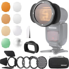NEEWER Flash Light Silicone Adapter Ring for Square Flash Head with Magnetic Round Flash Head, Accessory Colour Gel Set for Z880 Z760 NW760 NW700 NW620 NW635II TT560 Square Head Speedlite CRM3
