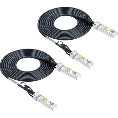 10Gtek Pack of 2 SFP+ DAC Twinax Cable 3 m (9.8 ft) AWG26, 10G SFP+ to SFP+ Direct Attach Copper Passive Cable for Cisco SFP-H10GB-CU3M, Ubiquiti UniFi, TP-Link, Netgear, D-Link, and More