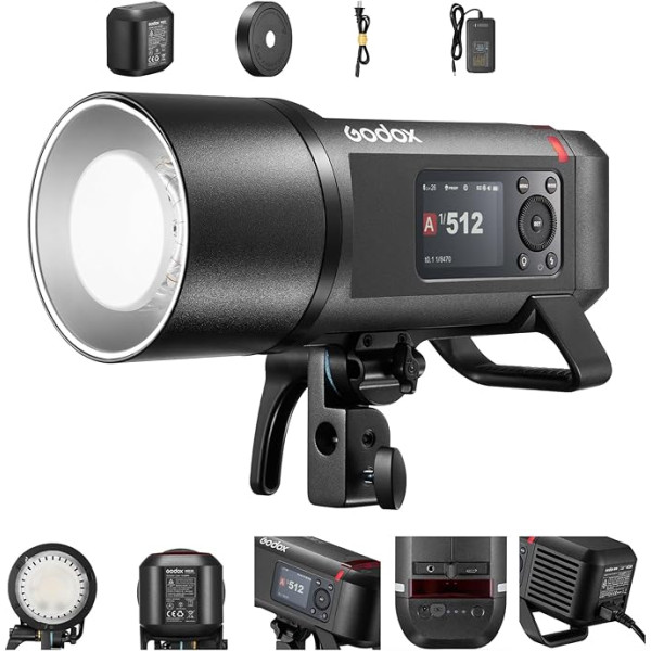 Godox AD600Pro II Outdoor Strobe Light 600Ws 2.4GHz Wireless TTL Camera Flash Speedlite TFT Screen for Onboard Control Powerful Li-ion Battery 1/8000s HSS 0.01-0.9s Recycling Time