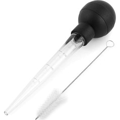 Kitchen Pipette, Silicone Head, Pipette with Scale Pump, Marinating Syringe with Brush, Pipette, Turkey, Cooking, Sauce, Oil, BBQ