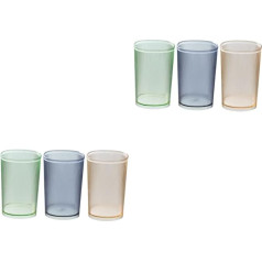 SHOWERORO Pack of 6 Transparent Toothbrush Cups, Storage Cups for the Bathroom, Mouthwash Cup, Bathroom Cup for Children and Adults, Clear Cups, Toothpaste Cups, The Pet