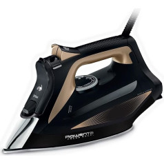 Rowenta Focus Excel DW5325 Steam Iron, 2700 Watt, 45 g/min Continuous Steam Release, 180 g/min Steam Boost, Drip Stop, Anti-Limescale Setting, 300 ml Water Tank, Black/Copper