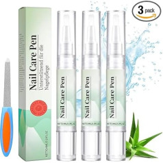Nail Care Pen Pack of 3 Nail Care Pens for Nourished Fingernails & Toenails with Tea Tree Oil, Vitamin E & Aloe Vera