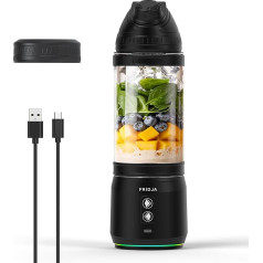 Fridja Impetus Portable Mixer 240W - USB-C Rechargeable, Leak-proof & Compact - BPA Free Bottle with 6 Serrated Blades - Perfect for Smoothies, Travel & Protein Shakes - 700 ml