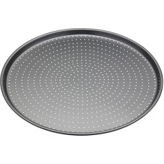 Master Class Crusty Bake Non-stick Pizza Tray, Steel, Grey, 32 x 32 x 1.4 cm