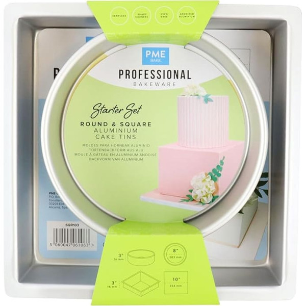 PME Cake Tin Starter Bundle Set with 2-76 mm Deep Moulds