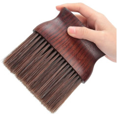 Haircut Neck Dust Brush, Hairdresser Neck Brush Wooden Handle Brush for Hairdressers Shop Professional Hairdressers Natural Fibre Wood Handle Cutting Kit Suitable for Home Hairdressing Salons (L)