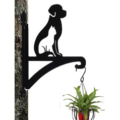 Cciphy 1 Pack Cute Iron Plant Bracket Dog Silhouette Wall Mounted Planter Hanger Hooks with Screws Indoor Outdoor Heavy Duty Hanging Holder (Dog)