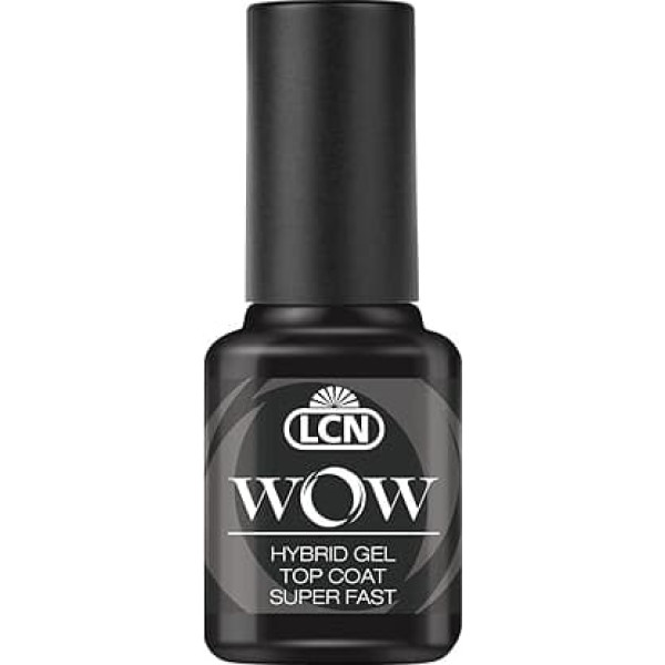 LCN Wow Hybrid Gel Top Coat - Super Fast - 8 ml - Dries Even Faster, Gives Even More Shine