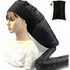 LXTaoler Bonnet Hair Dryer, Adjustable Hood Hood for Hand Dryer Portable Hair Steamer Drying Cap for Women Long Curly Hair (Black)