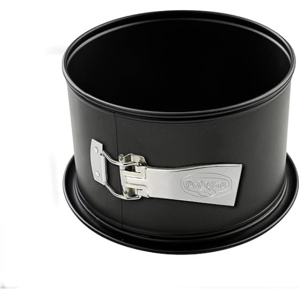 Dr. Oetker Springform Cake Tin with Extra High Rim Diameter 18 cm Baking Joy Classic Cake Tin with Non-Stick Coating High-Quality Baking Tin Made of Sheet Steel (Colour: Black), Quantity: 1 Piece