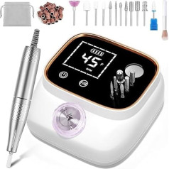 Professional Electric Nail File 45000 rpm for Gel Nails and Acrylic Nails with LCD Display, Bit Lock Design, with Manicure Pedicure Accessory Set for Home Use and Nail Salons