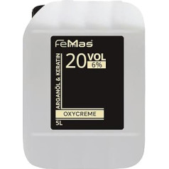FemMas Oxycreme in 6% 5000 ml, oxidant for hair colouring and toning, easy to use and optimal hold, developer for even results in salon quality, hair colour developer
