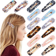 VEGCOO 14 Pieces Resin Hair Clips for Women and Girls, Acrylic Hair Clips, Fashion Large Hair Clips, Hair Pins for Women, Hair Accessories for Girls (A)