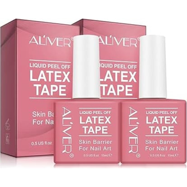 P-Beauty 2 x Cuticle Protection 15 ml Latex Peel Off Liquid Tape, for Perfect Manicure, Quick-Drying Liquid Tape, Rodent Skin Protection Against Nail Polish, Skin Protection for Nail Art Design, Latex