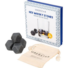 Uberstar Hex-Whisky Stones - 4 x Basalt Ice Stones