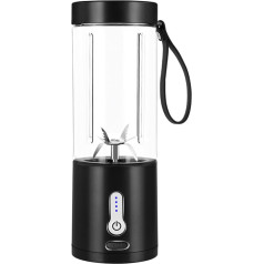 Meichoon LB38 Portable Mixing Cup Juice Cup for Single Person USB Charger 530ml 6 Blades Kitchen Travel Sports LB38 Black Q-LB38 Black