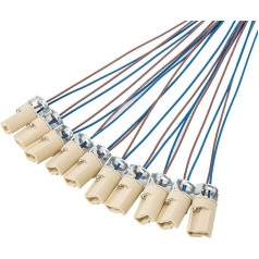 10PC G9 Lamp Holders Teflon Wire G9 LED CFL Halogen Lamps Holders Ceramic Connector Socket