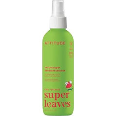 ATTITUDE Rinse-free Hair Detangler Spray for Kids, EWG Verified Leave In Product, Plant- and Mineral-Based Ingredients, Vegan, Watermelon and Coco, 240 ml