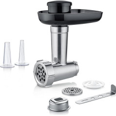 SEVERIN Meat Grinder Attachment, Durable, Easy to Clean Meat Grinder Attachment, Fits SEVERIN Food Processors: KM 3896, 3897, 3898 Black, Aluminium, Plastic, ZB 5591