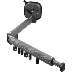 banapoy Extendable Clothes Airer, Double Foldable, Adjustable, Space-Saving, with Suction Cup, Wall Mounted, Clothes Airer, Foldable Clothes Dryer for Balcony, Laundry, Bathroom