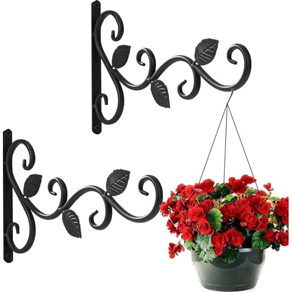 Jeesblsy Plant Hooks for Hanging Basket, Basket Holder Hook 30.5 cm Wall Hook Hanger Made of Iron for Flower Pots, Plants, Lanterns, Hanging Baskets, Garden, Balcony, Fence, Outdoor Decoration, Pack