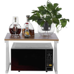 Microwave Shelf, Microwave Stand, Microwave Holder Rack, Microwave Oven Stand, 2 Layers Kitchen Shelf, 57 x 38 x 38 cm (Bianco)