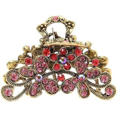 Fashion Vintage Strass Metall Legierung Haarspange Klaue Clips Pins – Retro Chic Hair Updo Grip Hair Catch Barrette Hair Accessories für Frauen