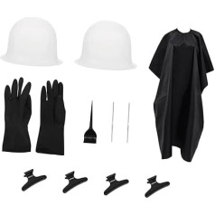 SKISUNO 11 Piece Hair Dye Set with Silicone Hair Caps Colouring Brush Gloves and Cape Professional for Highlights and Hair Colouring at Home