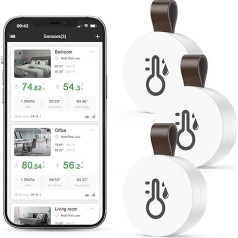 Ankilo Wireless Thermometer Hygrometer, Precise and Sensitive Indoor Temperature Humidity Sensor with Data Export for Home, Garage, Greenhouse, Baby Room, 3 Pack