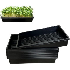 ILITING 1015 Hydroponic Tray, No Drain Holes, Plastic Plant Trays, Microgreens, Seed Trays, Seedling Starter Trays
