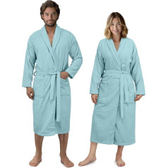 HOMELEVEL Terry Towelling Bathrobe for Men and Women Extra Absorbent 100% Cotton Lightweight Bathrobe for Sauna Sauna Kimono Design 2 Side Pockets Various Sizes and Colours