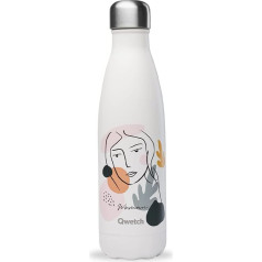 Qwetch - Insulated Bottle Woman 500 ml Thermos Flask - 24 Hours Cold and 12 Hours Warm - Leak-Proof, BPA-Free & Reusable