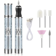 TIEOAXFT Electric Nail File for Thick Toenails, 4 Speeds, Wireless Acrylic Nail Tool, Toenail Shaping, Polishing, Grinding, Care (Blue Set2)