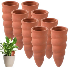 Geiserailie Pack of 8 Clay Cones Watering Terracotta Watering Balls Plants Watering Aid Watering Balls Clay Watering for Indoor Plants Ceramic Water Dispenser for Plants Holiday