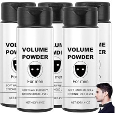 Texturpuder für Männer,Haarpuder Männer, Volume Powder,Volumen Puder Haare,Volumen Puder Haare mit Mattem Effekt,Natürliche Inhaltsstoffe,Starker Halt,für Männer (40G, 5PC)
