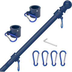 FIASON Tangle Free Thickened Flagpole Stainless Steel Suitable for RV Truck Boat House Porch Yard (Blue)