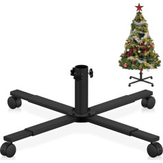 tonhui Christmas Tree Stand for Artificial Tree, Replacement Christmas Tree Stand with Universal Wheel for 2.2 m to 2.8 m Artificial Trees, Christmas Tree Stand Suitable for Tree 2cm-3.5cm Pole, Black